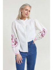 Josephine & Co Bluzka "Joris" w kolorze białym rozmiar: 38. Białe bluzki Josephine & Co, bez wzorów, z bawełny, bez kołnierzyka, bez ramiączek. Za 195.99 zł.