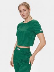 Guess T-Shirt Anneka Crop Tee V4RI02 KC2U2 Zielony Cropped Fit. Zielone t-shirty Guess, xl, z aplikacjami, z syntetyku, bez kołnierzyka, bez ramiączek. Za 109.99 zł.