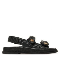 Sandały Nine West. Czarne klapki Nine West, bez wzorów, bez obcasa, na płaskiej podeszwie, bez zapięcia. Za 279.99 zł.