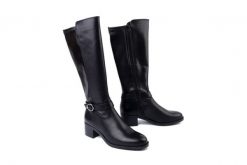 TAMARIS 1-25537-41 001 black, kozaki damskie. Czarne kozaki Tamaris, bez obcasa, na obcasie, bez zapięcia. Za 469.71 zł.