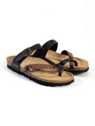 BACKSUN Japonki "Barcelone" w kolorze brązowo-czarnym rozmiar: 39. Czarne klapki Backsun, bez wzorów, z materiału, z otwartym noskiem, bez obcasa. Za 130.99 zł.