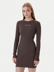 Tommy Jeans Sukienka codzienna Linear DW0DW21902 Brązowy Slim Fit. Brązowe sukienki Tommy Jeans, na co dzień, xs, bez wzorów, z bawełny, bez kołnierzyka, bez ramiączek, proste. Za 289.99 zł.