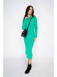 ASSUILI Sukienka dzianinowa w kolorze zielonym rozmiar: 38. Zielone sukienki Assuili, na co dzień, bez wzorów, z dzianiny, bez kołnierzyka, bez ramiączek, midi, proste. Za 195.99 zł.