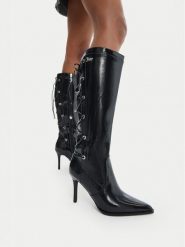 Juicy Couture Kozaki EO-C6006-3 Czarny. Czarne kozaki Juicy Couture, bez obcasa, na szpilce, bez zapięcia. Za 379.99 zł.