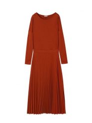 TATUUM Sukienka w kolorze ceglanym rozmiar: S. Czerwone sukienki Tatuum, s, bez wzorów, bez kołnierzyka, bez ramiączek, midi. Za 139.87 zł.