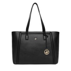 Torebka Beverly Hills Polo Club. Czarne shopper Beverly Hills Polo Club, bez wzorów, bez dodatków. Za 229.99 zł.