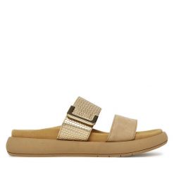 Klapki Gabor. Brązowe klapki Gabor, bez wzorów, bez obcasa. Za 459.99 zł.
