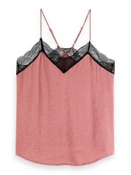 Scotch & Soda Top w kolorze jasnoróżowym rozmiar: 42. Różowe koszulki sportowe Scotch & Soda, bez wzorów, z koronki, bez ramiączek. Za 135.81 zł.