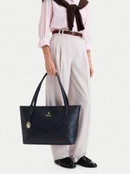 Beverly Hills Polo Club Torebka CEO-BHPC-L-013-10 Granatowy. Niebieskie shopper Beverly Hills Polo Club, bez wzorów, ze skóry, bez dodatków. Za 219.99 zł.