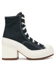 Converse Trzewiki Chuck 70 De Luxe Heel A05347C Czarny. Czarne botki Converse, bez wzorów, z materiału, bez obcasa, na słupku, bez zapięcia. Za 519.99 zł.