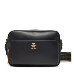 Torebka Tommy Hilfiger. Czarne listonoszki TOMMY HILFIGER, bez wzorów, bez dodatków. Za 309.99 zł.