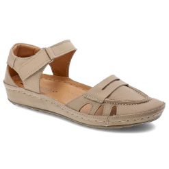 Beżowe Sandały Armodo Wygodne Obuwie Damskie. Brązowe sandały Armodo, bez wzorów, ze skóry, eleganckie, bez obcasa, bez zapięcia. Za 269.00 zł.