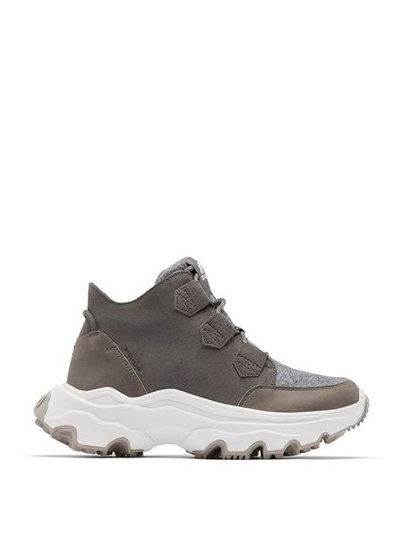 Sorel Skórzane botki "Kinetic" w kolorze khaki rozmiar: 38,5. Brązowe botki Sorel, bez wzorów, z materiału, bez obcasa, na platformie, bez zapięcia. Za 258.94 zł.