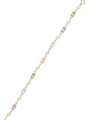 DIAMOND & CO Złota bransoletka "Mon arc en ciel" z kamieniami szlachetnymi rozmiar: onesize. Żółte bransoletki Diamond & Co, z ametystem, złote. Za 2,066.99 zł.