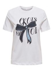 ONLY Koszulka w kolorze białym rozmiar: XL. Białe bluzki Only, xl, bez wzorów, z bawełny, bez kołnierzyka, bez ramiączek. Za 79.59 zł.