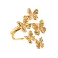 Pierścionek multi Papillon pozłacany. Zielone pierścionki Lilou, pozłacane. Za 279.00 zł.