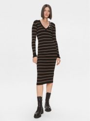 Liu Jo Sukienka dzianinowa MF3003 MS99E Czarny Slim Fit. Czarne sukienki Liu Jo, xs, bez wzorów, z dzianiny, bez kołnierzyka, bez ramiączek. Za 289.99 zł.