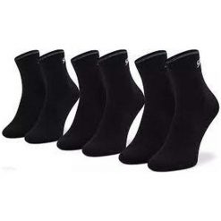 Skarpetki sportowe dla dorosłych 3PPK Unisex Mesh Ventilation Quarter Socks. Czarne skarpety Skechers, bez wzorów, z bawełny. Za 29.99 zł.