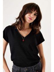 Garcia Koszulka w kolorze czarnym rozmiar: S. Czarne bluzki Garcia, s, bez wzorów, bez kołnierzyka, bez ramiączek. Za 85.45 zł.