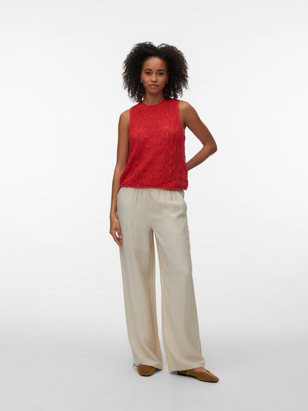 Vero Moda Bezrękawnik w kolorze czerwonym rozmiar: L. Czerwone swetry Vero Moda, l, bez wzorów, z bawełny, bez ramiączek. Za 85.95 zł.