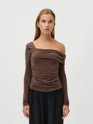 LeGer Koszulka "Charleen" w kolorze brązowym rozmiar: 34. Brązowe bluzki LeGer, bez wzorów, bez kołnierzyka, bez ramiączek. Za 86.99 zł.