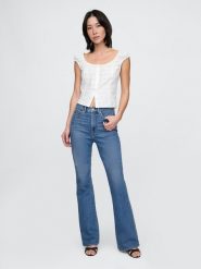 GAP Dżinsy - Flare fit - w kolorze niebieskim rozmiar: W30. Niebieskie jeansy GAP, bez wzorów, z podwyższonym stanem. Za 122.96 zł.