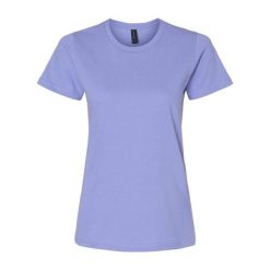 Damska Koszulka Softstyle O Średniej Grubości. Fioletowe bluzki GILDAN, xl, bez wzorów, sportowe, bez kołnierzyka, bez ramiączek. Za 33.99 zł.