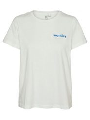 Vero Moda Koszulka w kolorze białym rozmiar: XL. Białe bluzki Vero Moda, xl, bez wzorów, z bawełny, bez kołnierzyka, bez ramiączek. Za 43.16 zł.