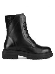 MEXX Botki MX/001C-RST Czarny. Czarne botki Mexx, bez wzorów, ze skóry, bez obcasa, na płaskiej podeszwie, bez zapięcia. Za 279.99 zł.