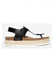 Sunbay Skórzane japonki "Yarrow" w kolorze czarnym rozmiar: 38. Czarne klapki Sunbay, bez wzorów, ze skóry, z otwartym noskiem, bez obcasa, na platformie. Za 175.26 zł.