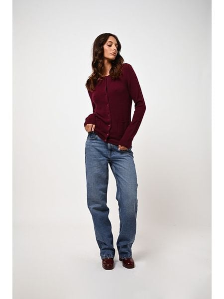 AUTHENTIC CASHMERE Kaszmirowy kardigan "Caron" w kolorze bordowym rozmiar: XL. Czerwone kardigany AUTHENTIC CASHMERE, xl, bez wzorów, z kaszmiru. Za 417.28 zł.