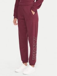 DKNY Sport Spodnie dresowe DP5P3737 Bordowy Regular Fit. Czerwone spodnie dresowe DKNY Sport, xs, bez wzorów, z dresówki. Za 349.99 zł.