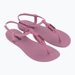 Sandały damskie Ipanema Class Linea. Fioletowe sandały Ipanema, bez wzorów, sportowe, bez obcasa, bez zapięcia. Za 79.99 zł.