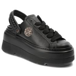 Czarne Sandały Armodo Modne Obuwie Damskie. Czarne sandały Armodo, bez wzorów, z gumy, eleganckie, bez obcasa, na platformie, bez zapięcia. Za 419.00 zł.