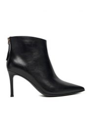 Eva Minge Botki EO-DEN-GLC6303-4-361 Czarny. Czarne botki Eva Minge, bez wzorów, ze skóry, bez obcasa, na szpilce, bez zapięcia. Za 479.99 zł.