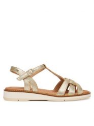 Pikolinos Sandały Roquetas W9B-0789Cl Złoty. Żółte sandały Pikolinos, bez wzorów, ze skóry, bez obcasa, na płaskiej podeszwie, bez zapięcia. Za 559.99 zł.