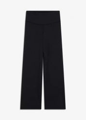 Wygodne legginsy sportowe, proste nogawki, szybko schnące. Czarne legginsy bonprix, bez wzorów. Za 112.99 zł.
