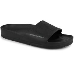 Klapki czarne sportowe na basen plażę AQUA SPEED. Czarne klapki Aqua-Speed, bez wzorów, bez obcasa. Za 59.90 zł.