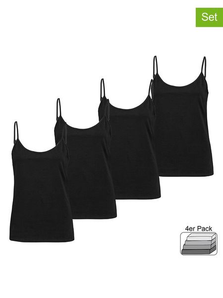 Sublevel Topy (4 szt.) w kolorze czarnym rozmiar: S. Czarne topy Sublevel, s, bez wzorów, bez kołnierzyka, bez ramiączek. Za 98.95 zł.