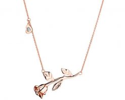 Naszyjnik z różowego złota z diamentem - kwiat, róża, serce - 0,005 ct - próba 375. Czerwone naszyjniki Apart, z diamentem, złote. Za 1,759.00 zł.