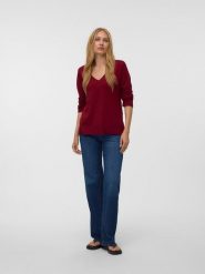 Vero Moda Sweter w kolorze bordowym rozmiar: XL. Czerwone swetry Vero Moda, xl, bez wzorów, bez ramiączek. Za 104.95 zł.