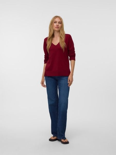 Vero Moda Sweter w kolorze bordowym rozmiar: L. Czerwone swetry Vero Moda, l, bez wzorów, bez ramiączek. Za 109.95 zł.