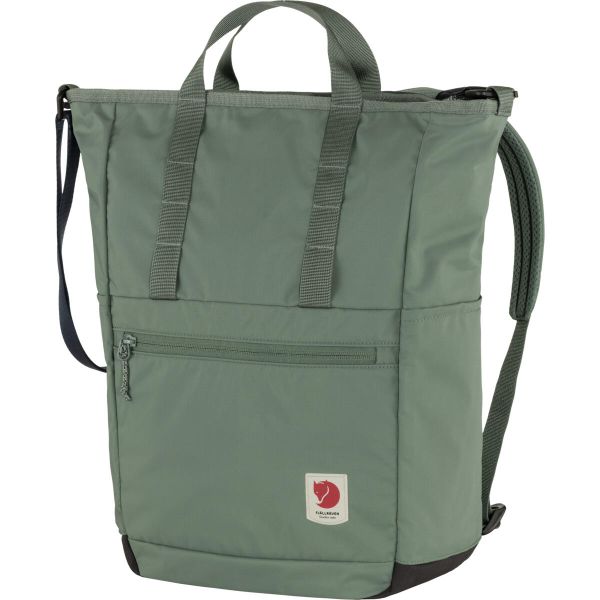Plecak miejski Fjallraven High Coast Totepack - patina green. Zielone plecaki Fjällräven, bez wzorów. Za 358.99 zł.