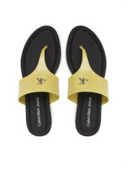 Calvin Klein Jeans Japonki Flat Sandal Toepost Mg YW0YW01691 Zielony. Zielone klapki Calvin Klein Jeans, bez wzorów, z jeansu, bez obcasa. Za 229.99 zł.