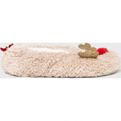 Etam - Kapcie Navidad. Brązowe obuwie domowe Etam, bez wzorów, z materiału, bez zapięcia. W wyprzedaży za 29.90 zł.