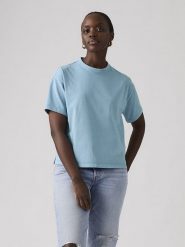 Levi's Koszulka w kolorze błękitnym rozmiar: L. Niebieskie bluzki Levi's®, l, bez wzorów, z bawełny, bez kołnierzyka, bez ramiączek. Za 76.04 zł.