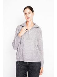 ASSUILI Sweter w kolorze jasnoszarym rozmiar: 36. Szare swetry Assuili, bez wzorów, ze splotem, bez ramiączek. Za 121.99 zł.