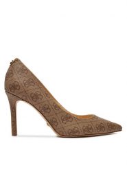 Guess Szpilki Dabbey 2 FLTDB2 FAL08 Beżowy. Brązowe szpilki Guess, z aplikacjami, ze skóry, bez obcasa, na szpilce, bez zapięcia. Za 569.99 zł.