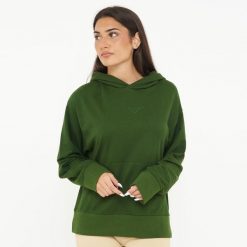 Bluza unisex z kapturem F BOXY ciemnozielona. Zielone bluzy LEGEA, xl, bez wzorów, z bawełny, z kapturem. Za 96.00 zł.