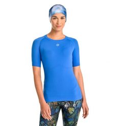 Koszulka z krótkim rękawem sportowa damska Nessi Sportswear Ultra. Niebieskie koszulki sportowe NESSI SPORTSWEAR, bez wzorów, bez ramiączek, do biegania. Za 299.00 zł.